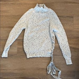 Grey and black speckled high neck sweater